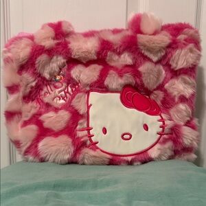 Hello Kitty Pink and White Heart Furry Bag